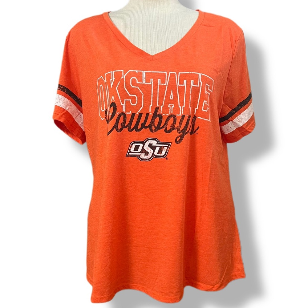 NWOT Women's Oklahoma OK State OSU Cowboys V-Neck Shirt XL National Collegian